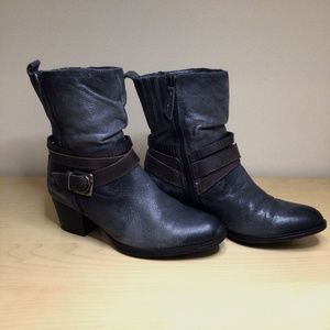 Leather Earth Booties, EUC